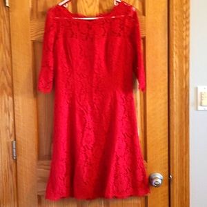 Eliza J Red Lacy Dress